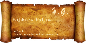 Hajduska Galina névjegykártya